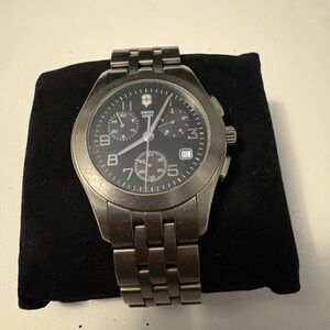 Swiss Army Silver Chronograph Watch